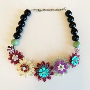 Anthropologie flower statement necklace